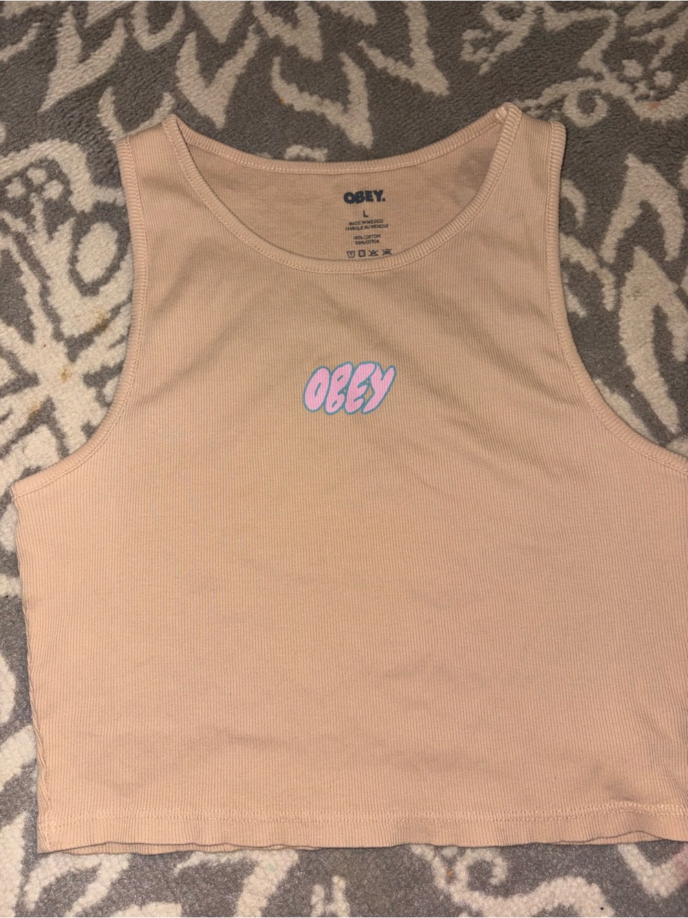 Obey Ribbed Crop Tank Top - Picture 3 of 4
